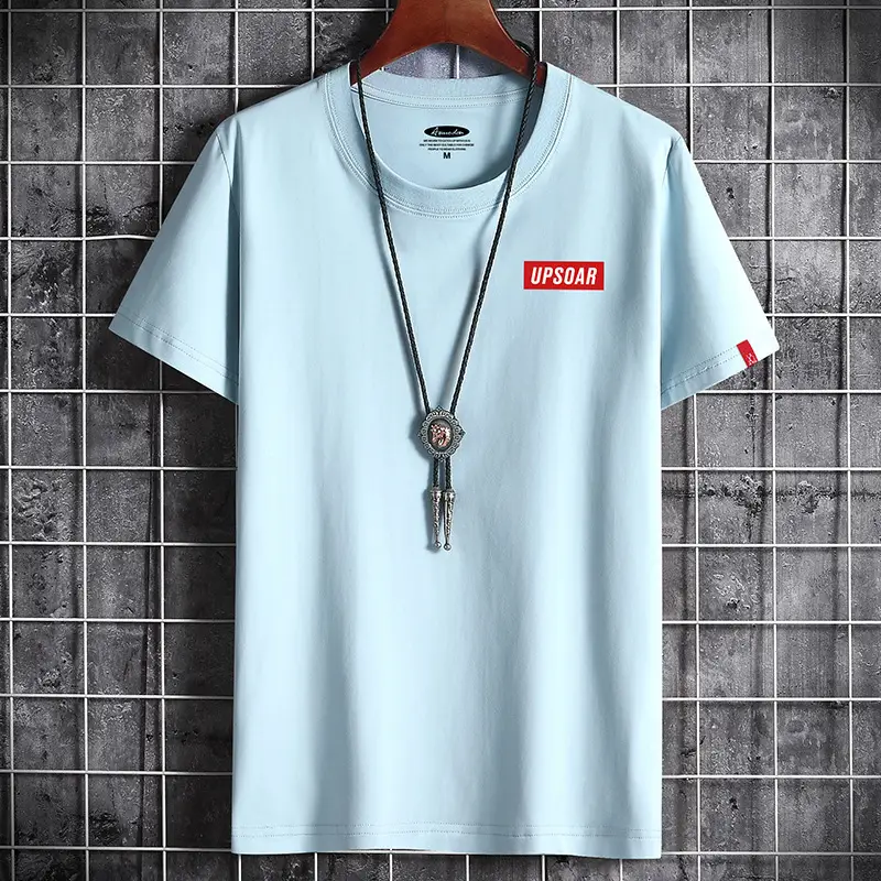 Men White Cotton T-Shirt Round Neck Loose Fit - Image 13