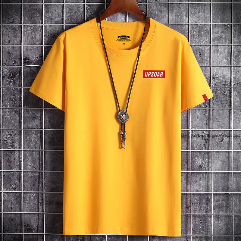 Men White Cotton T-Shirt Round Neck Loose Fit - Image 14