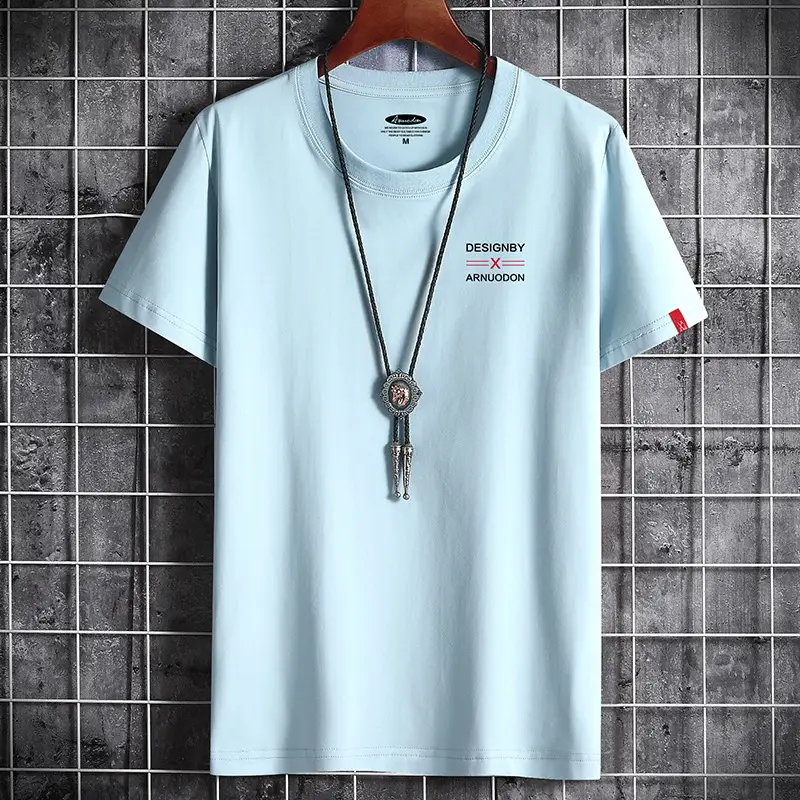 Men White Cotton T-Shirt Round Neck Loose Fit - Image 15