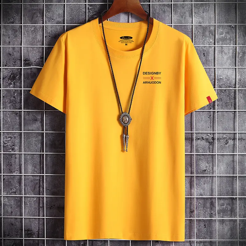 Men White Cotton T-Shirt Round Neck Loose Fit - Image 16