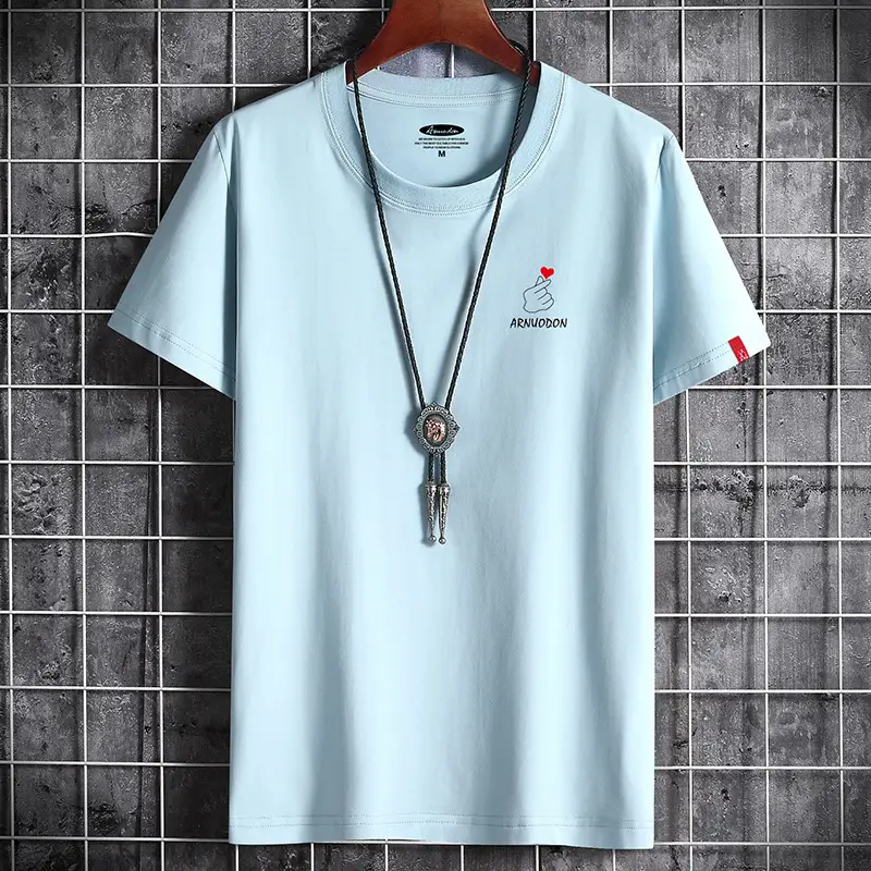 Men White Cotton T-Shirt Round Neck Loose Fit - Image 17