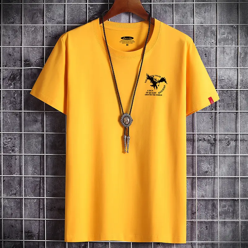 Men White Cotton T-Shirt Round Neck Loose Fit - Image 20