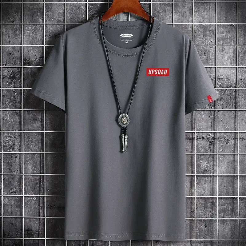 Men White Cotton T-Shirt Round Neck Loose Fit - Image 3