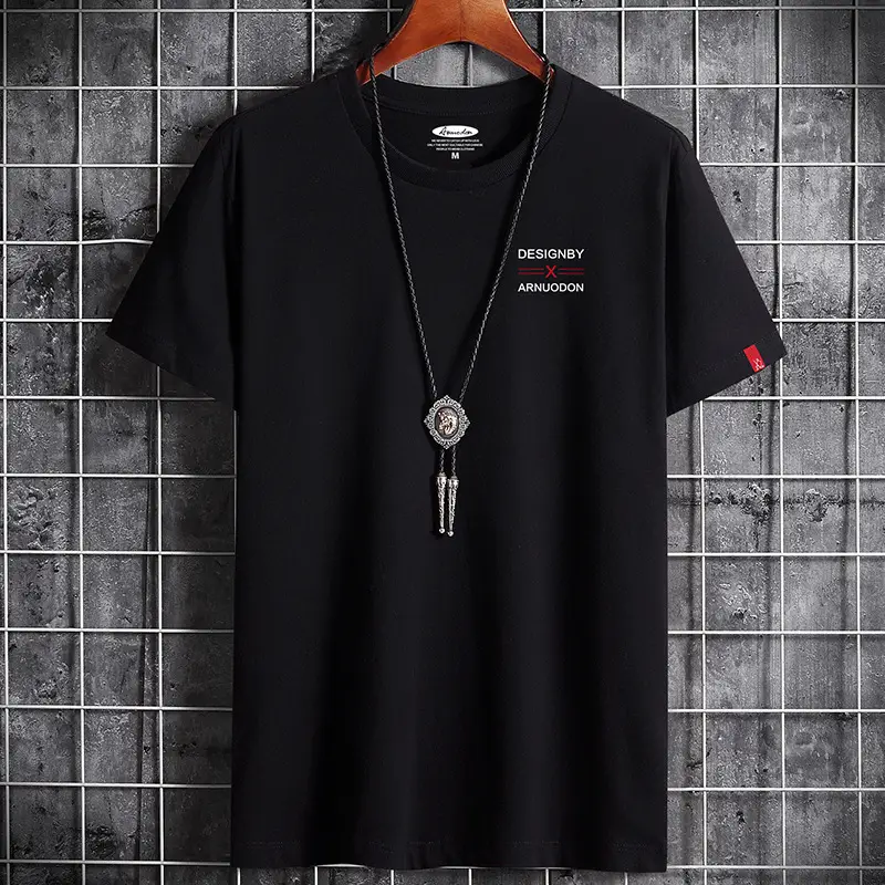Men White Cotton T-Shirt Round Neck Loose Fit - Image 5