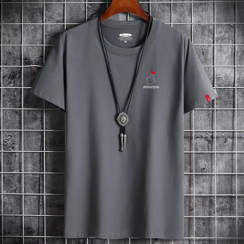 Men White Cotton T-Shirt Round Neck Loose Fit - Image 9
