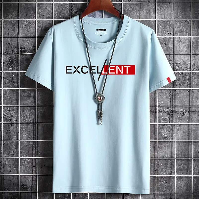 Men Grey Cotton T-Shirt Round Neck Loose Fit - Image 7