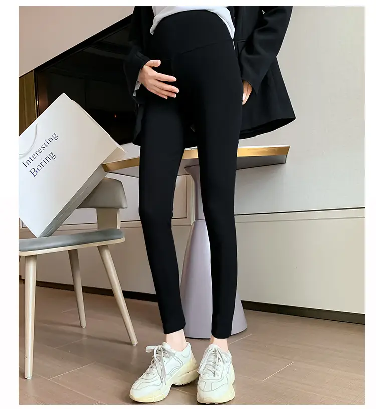 Pregnant Women's Leggings Ankle Length Adjustable Solid Color — feature 11