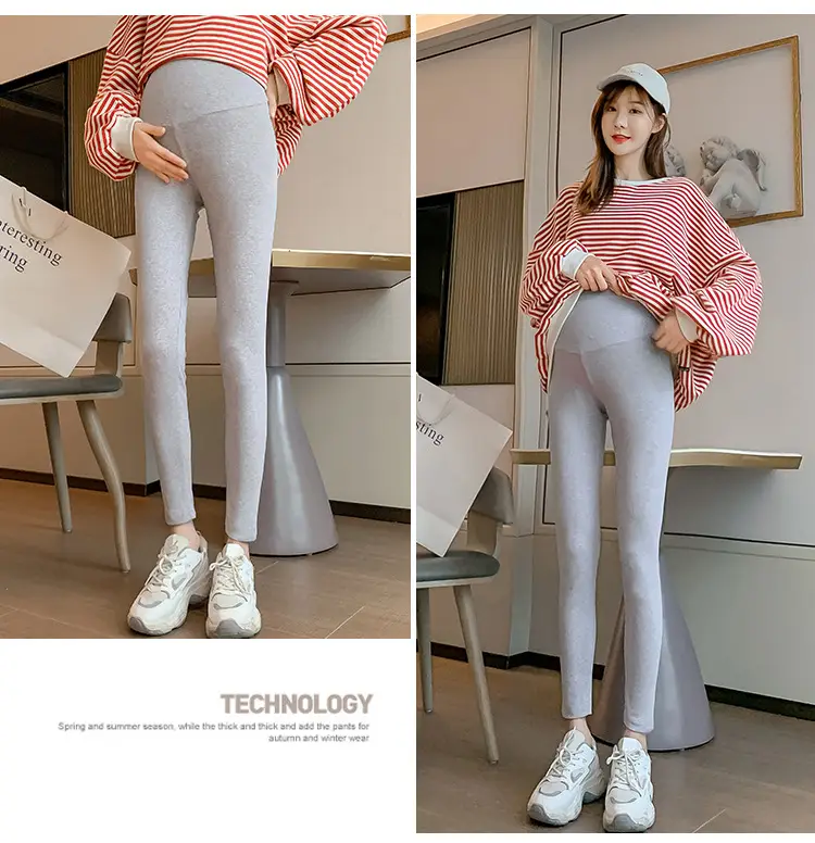 Pregnant Women's Leggings Ankle Length Adjustable Solid Color — feature 6