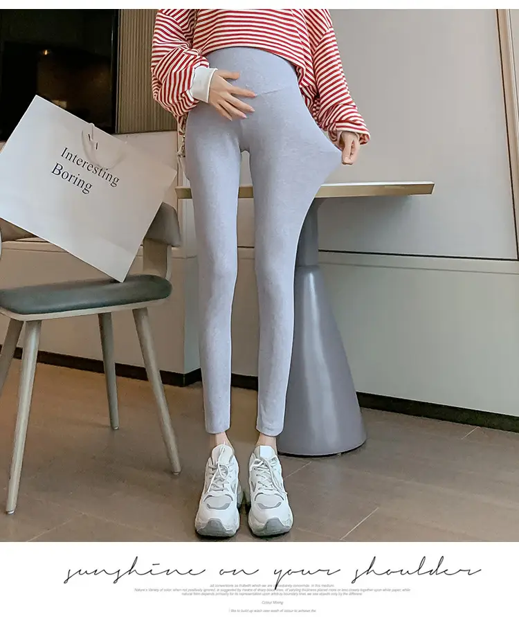 Pregnant Women's Leggings Ankle Length Adjustable Solid Color — feature 7