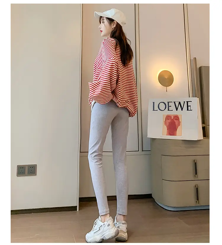 Pregnant Women's Leggings Ankle Length Adjustable Solid Color — feature 9