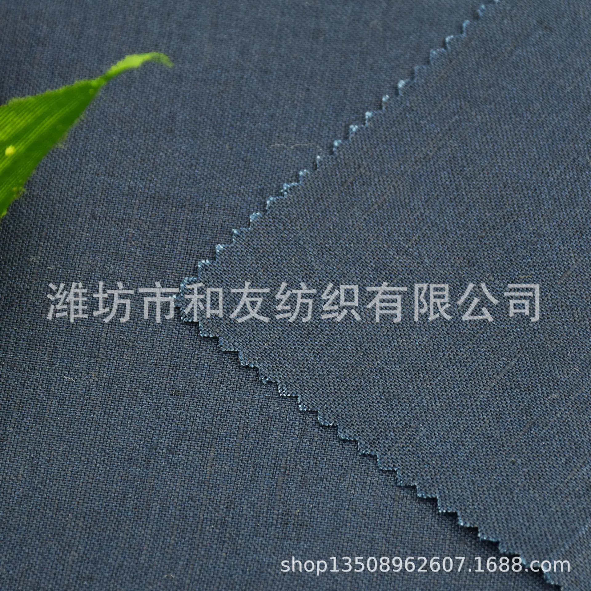 Pure Linen Plain Blue Fabric for Clothing