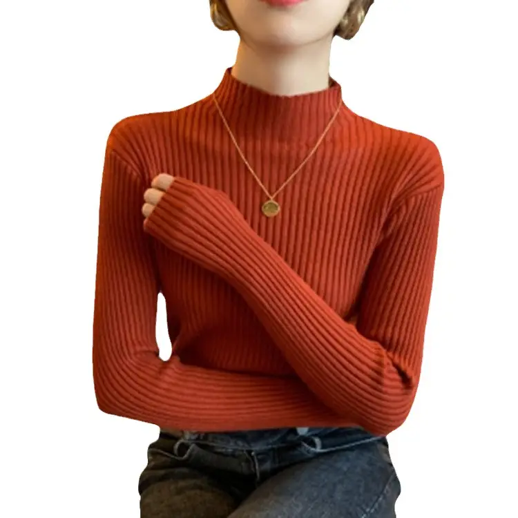 Women Knit Half-Turtleneck Sweater 2025 Warm Black - Image 13