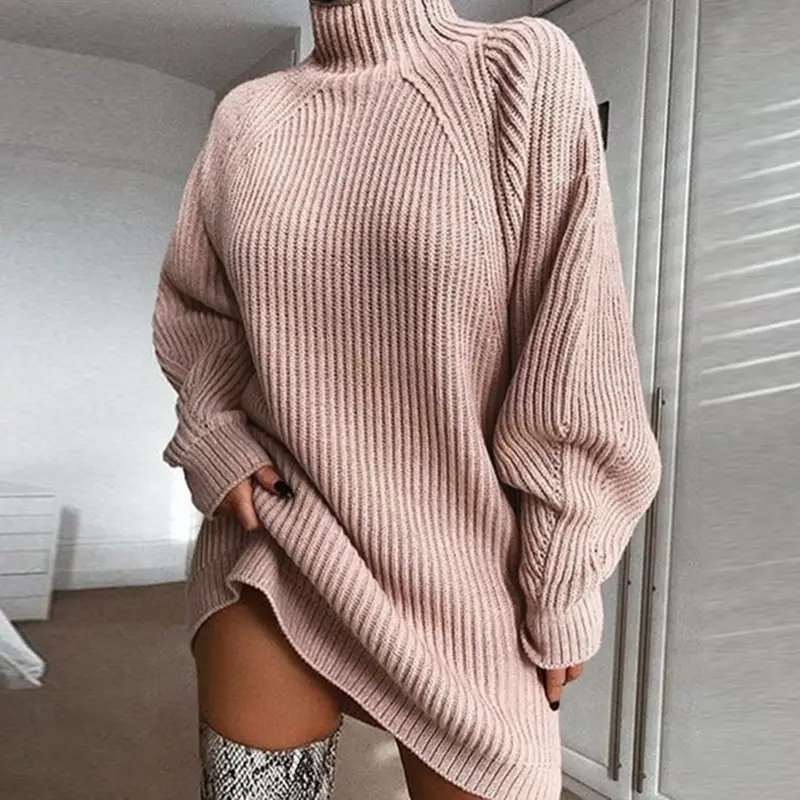 Women Knit Mid-Length Sweater with Raglan Sleeve - Image 9
