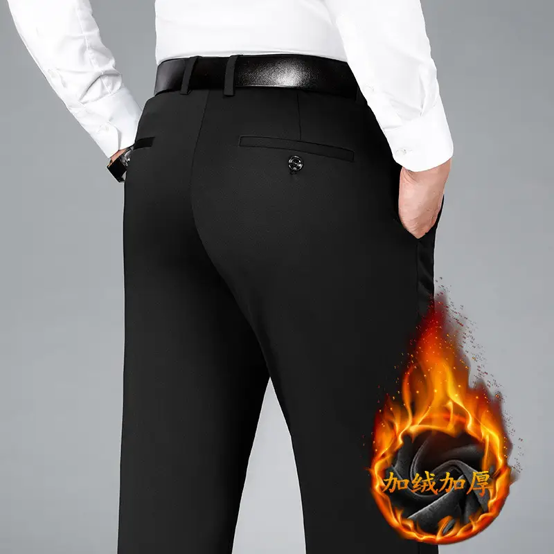 Straight-Leg Fleece Lined Long Pants for Men - Image 9