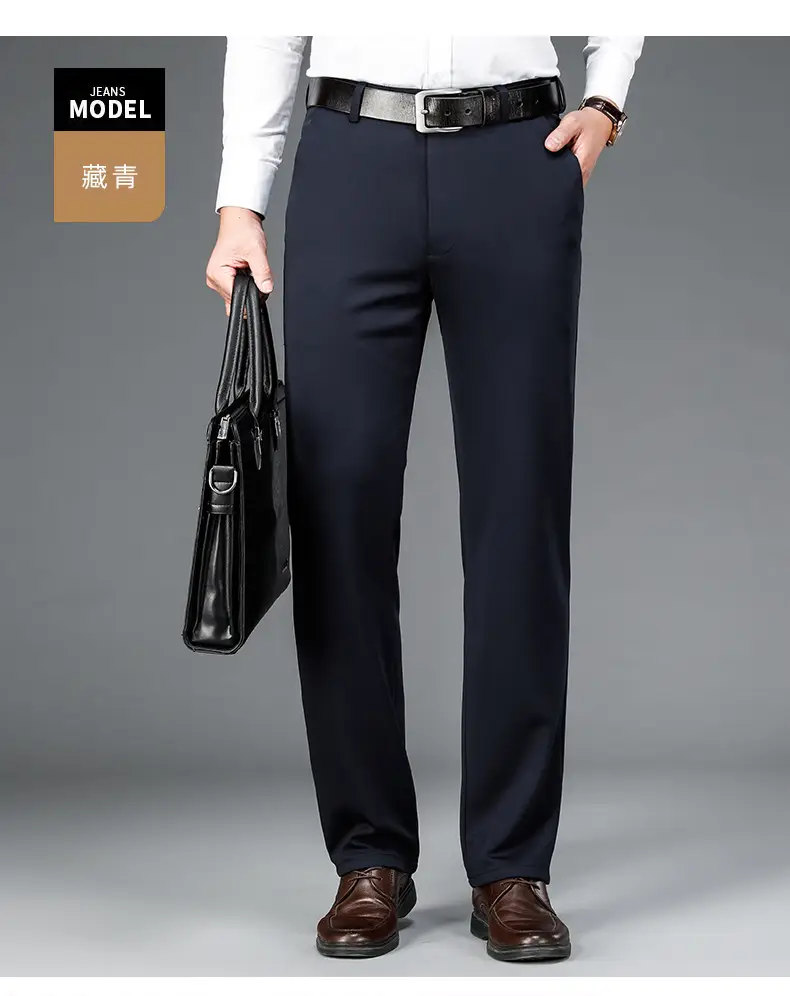 Straight-Leg Fleece Lined Long Pants for Men — feature 14