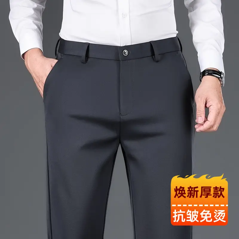 Straight-Leg Fleece Lined Long Pants for Men - Image 7
