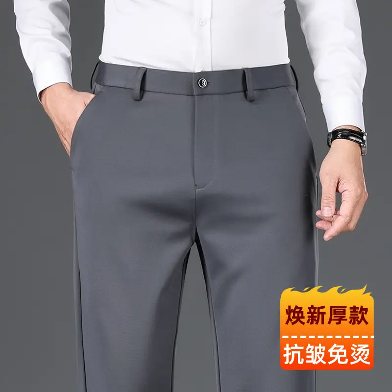 Straight-Leg Fleece Lined Long Pants for Men - Image 8