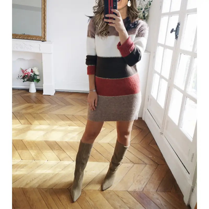 Cross-Border Knitted Skirt Sweater Set for Women - Image 8
