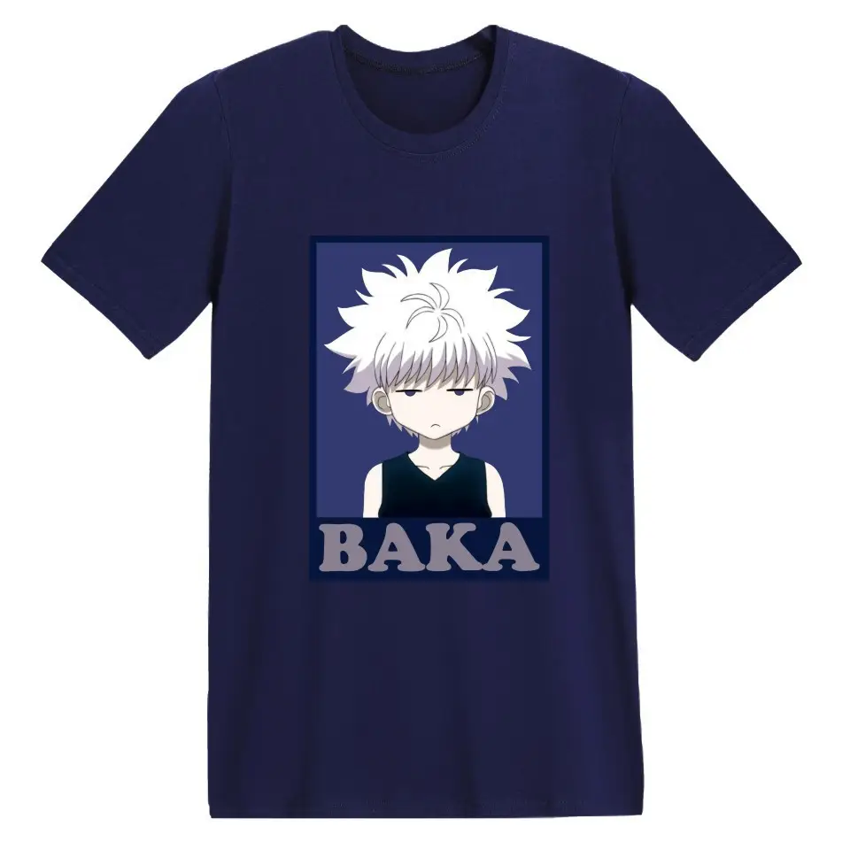 Baka Anime T-Shirt Grey Cotton Round Neck