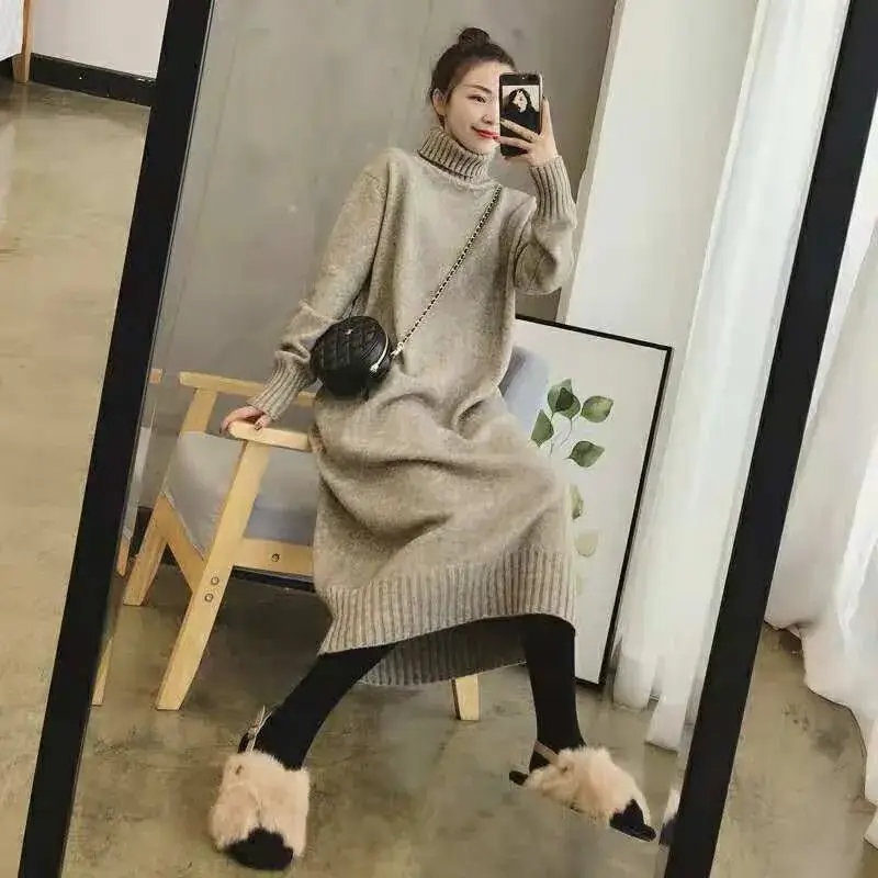 Women Knitted Coat Sweater Skirt Set Cream White - Image 5
