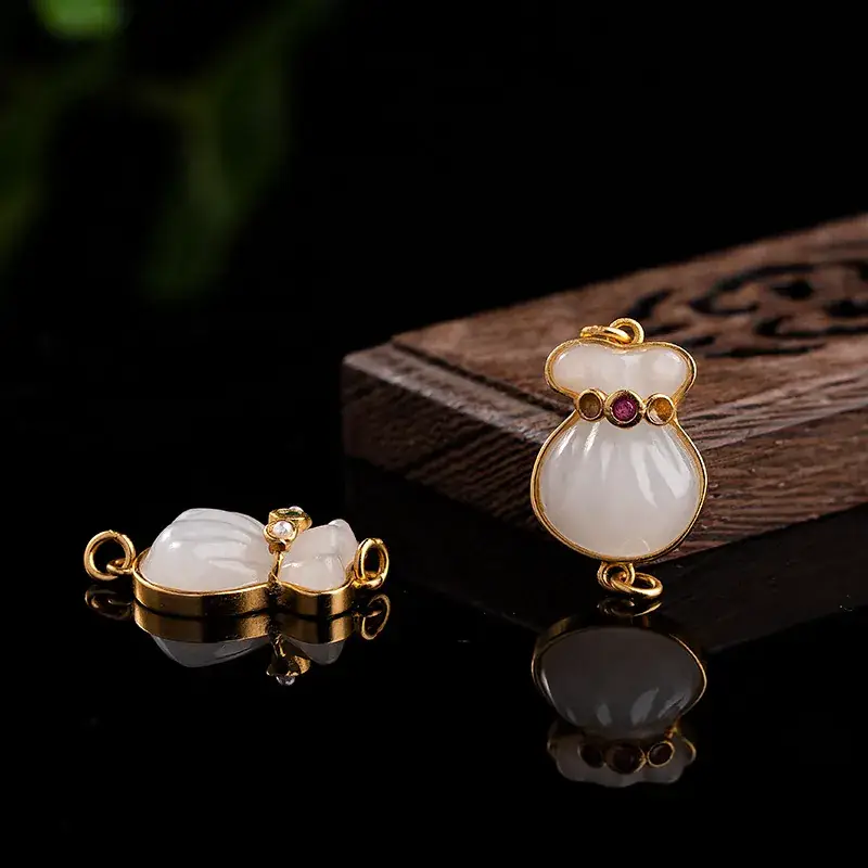 White Jade Owl Earrings with Gold Plating - Image 10