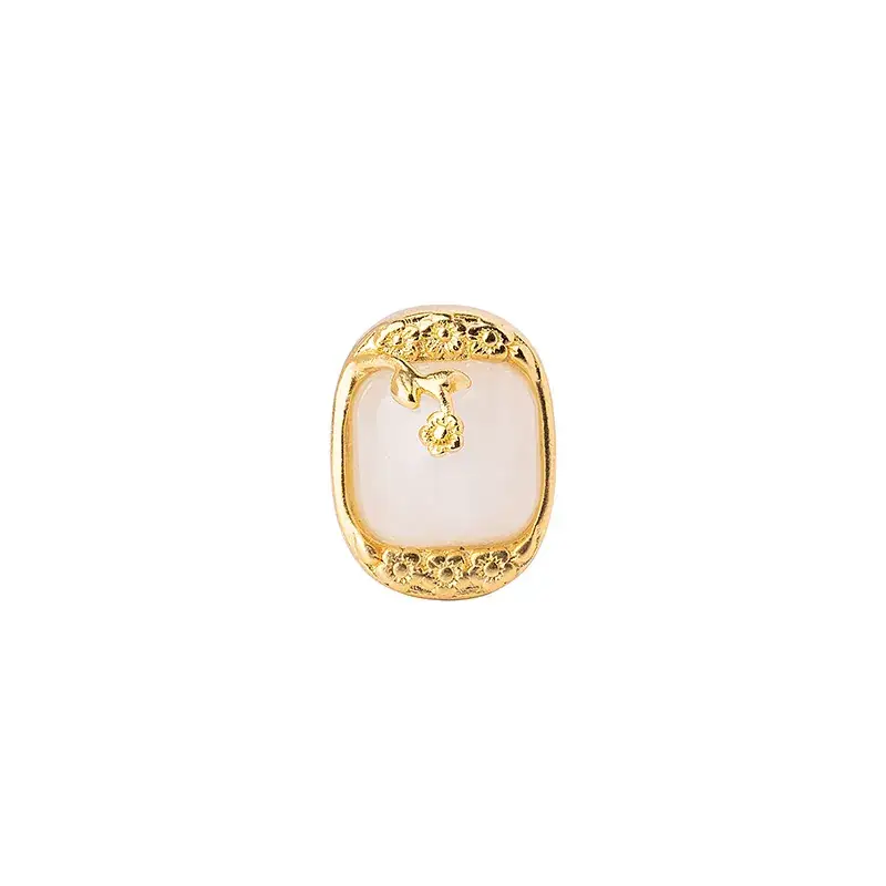 White Jade Owl Earrings with Gold Plating - Image 13