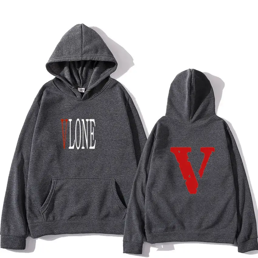 Winter V-Print Hooded Pullover Set White - Image 2