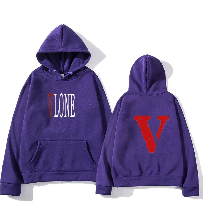 Winter V-Print Hooded Pullover Set White - Image 5