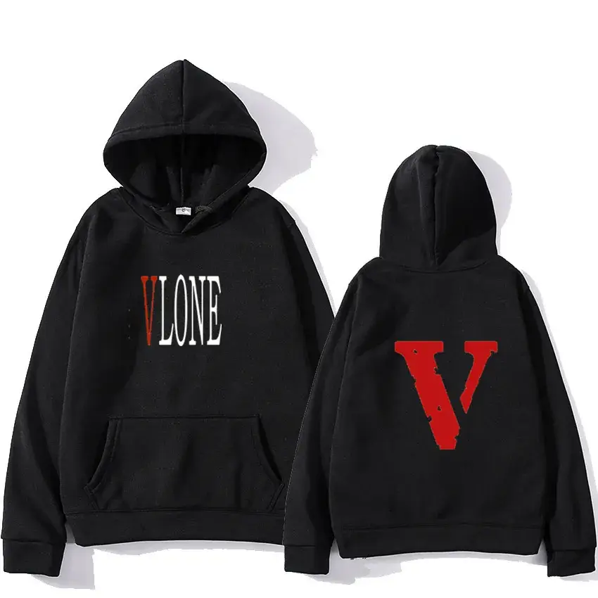 Winter V-Print Hooded Pullover Set White - Image 9
