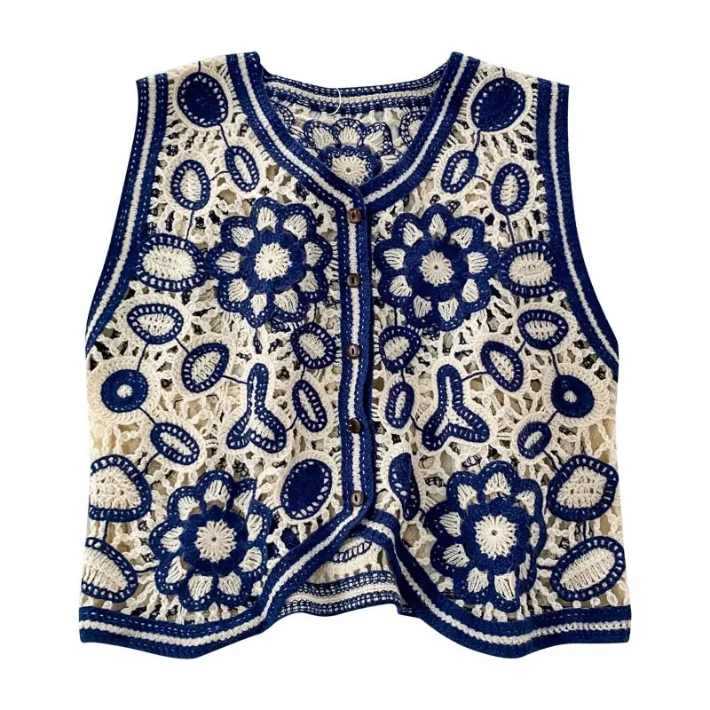 Women's Lace Hollow-out Vest with Hook Sleeve