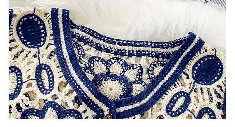 Women's Lace Hollow-out Vest with Hook Sleeve — feature 10