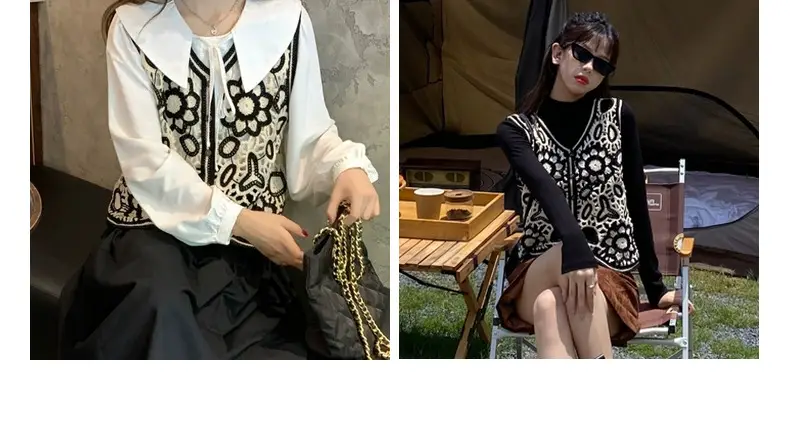 Women's Lace Hollow-out Vest with Hook Sleeve — feature 7