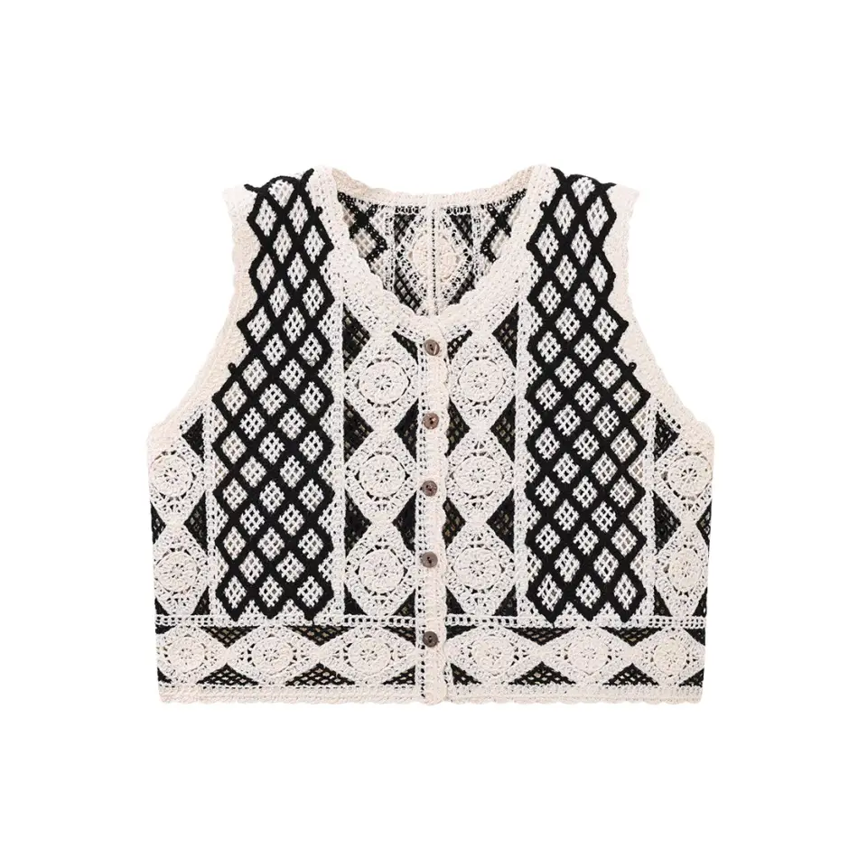 Women's Lace Hollow-out Vest with Hook Sleeve