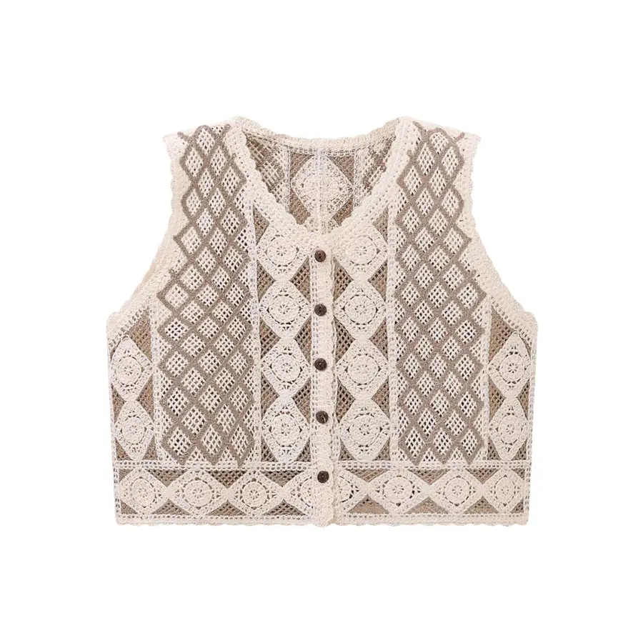 Women's Lace Hollow-out Vest with Hook Sleeve
