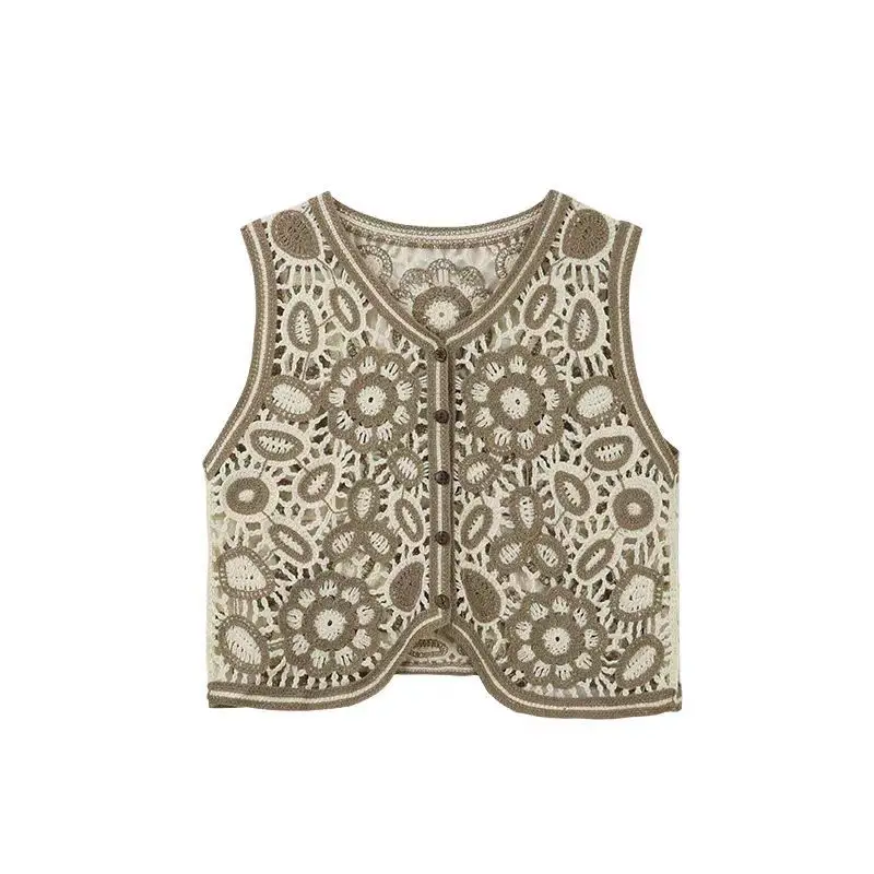 Women's Lace Hollow-out Vest with Hook Sleeve