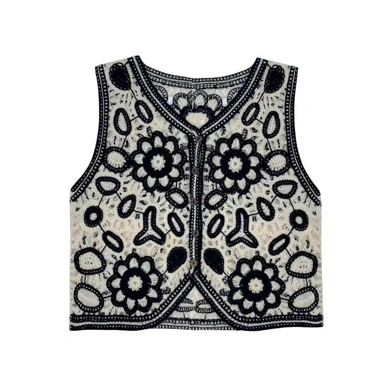 Women's Lace Hollow-out Vest with Hook Sleeve