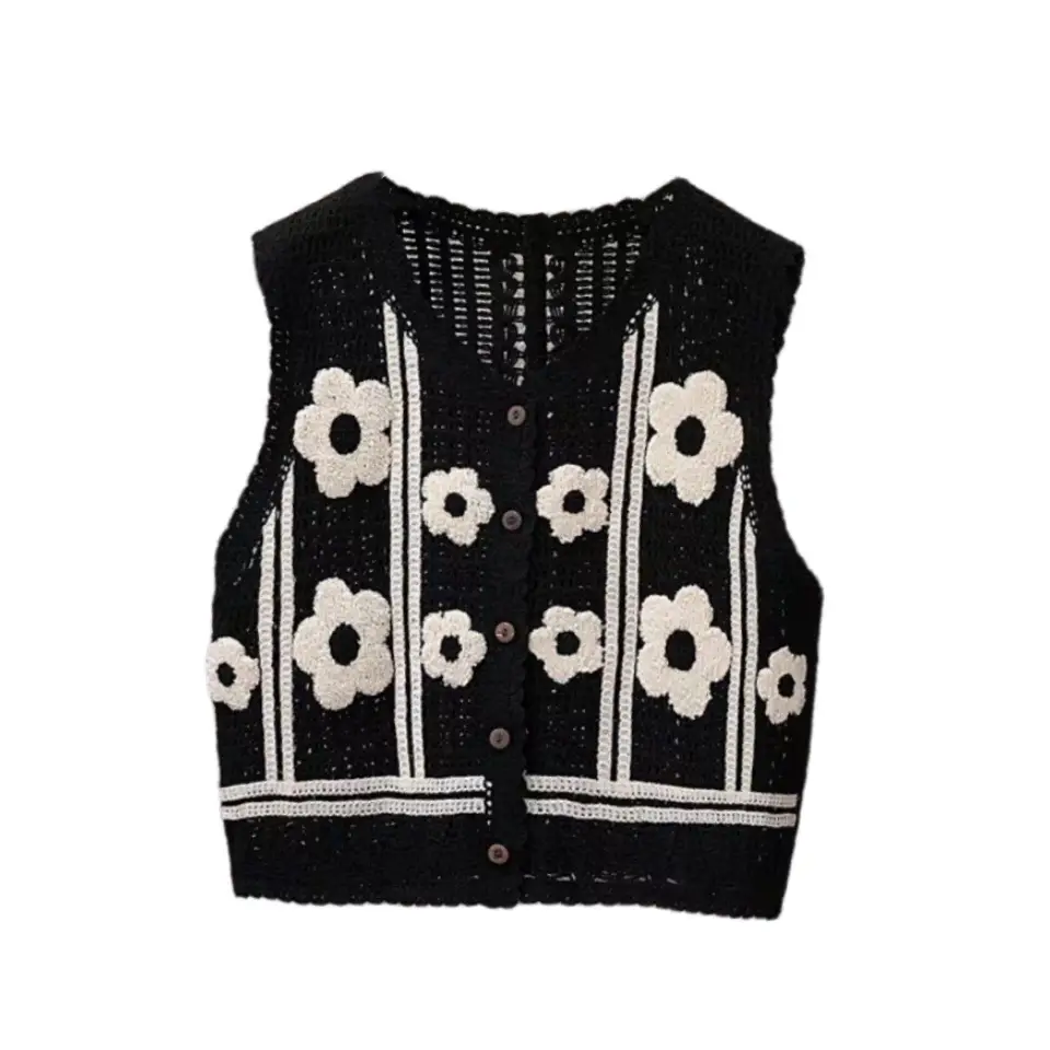 Women's Lace Hollow-out Vest with Hook Sleeve
