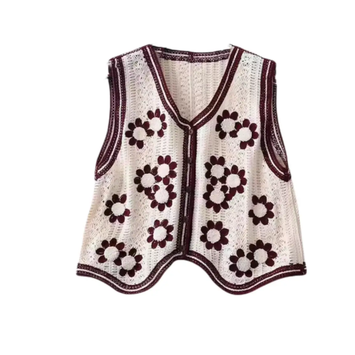 Women's Lace Hollow-out Vest with Hook Sleeve