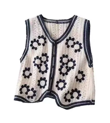 Women's Lace Hollow-out Vest with Hook Sleeve