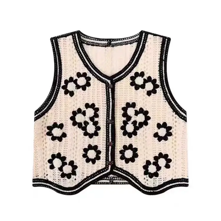 Women's Lace Hollow-out Vest with Hook Sleeve