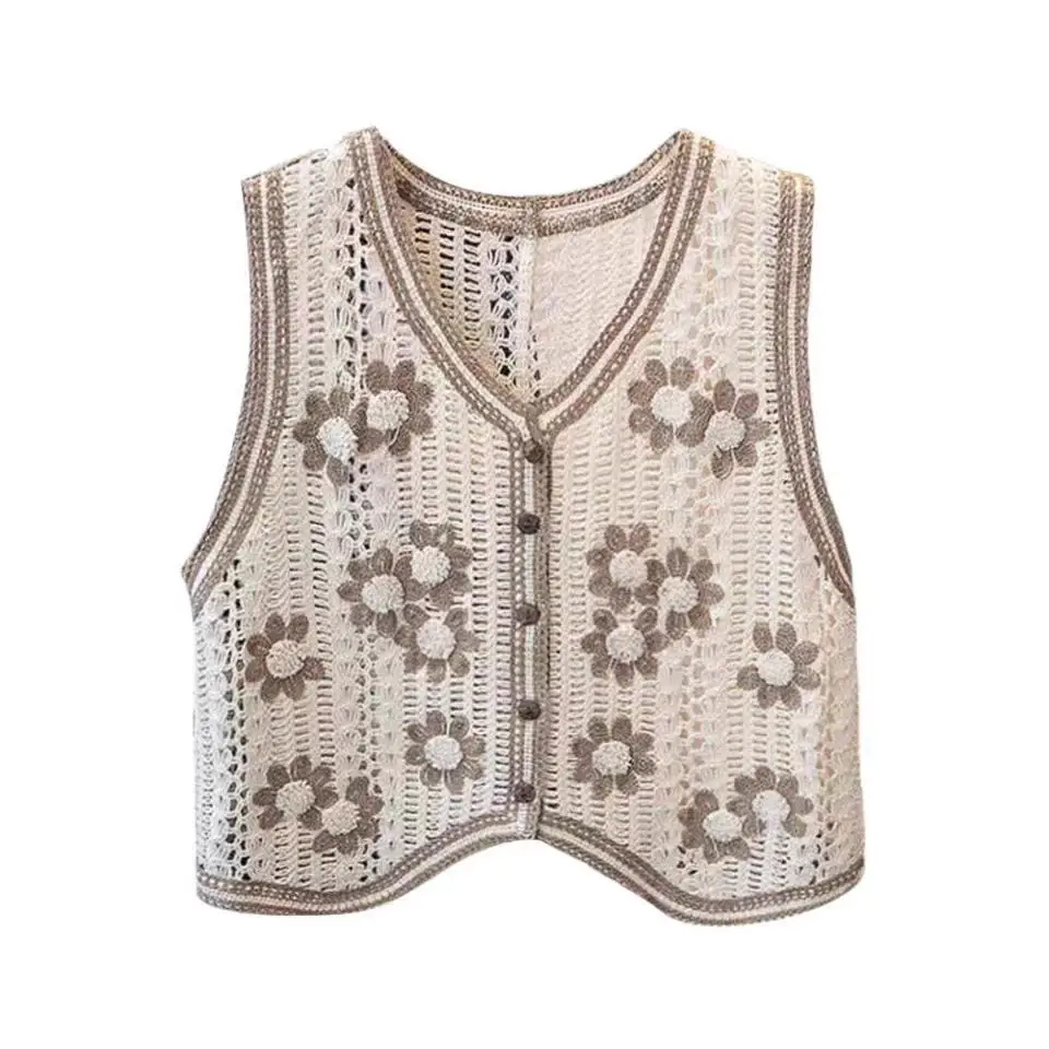 Women's Lace Hollow-out Vest with Hook Sleeve