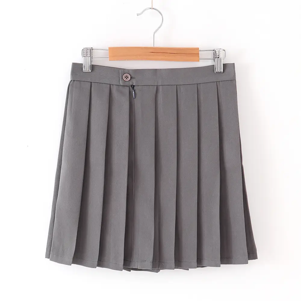 Spot Japanese Pleated Skirt Macaron Solid Color - Image 13