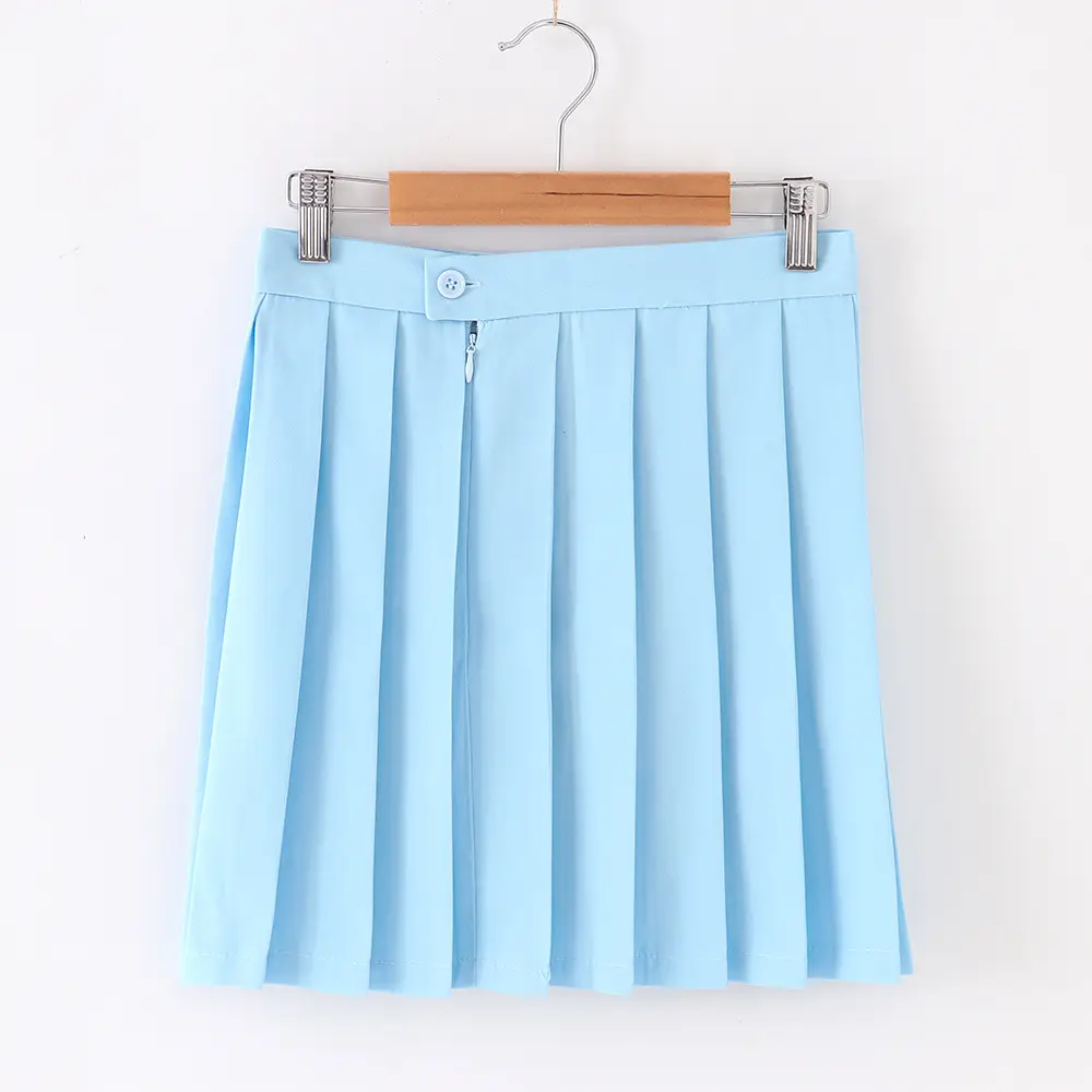 Spot Japanese Pleated Skirt Macaron Solid Color - Image 14