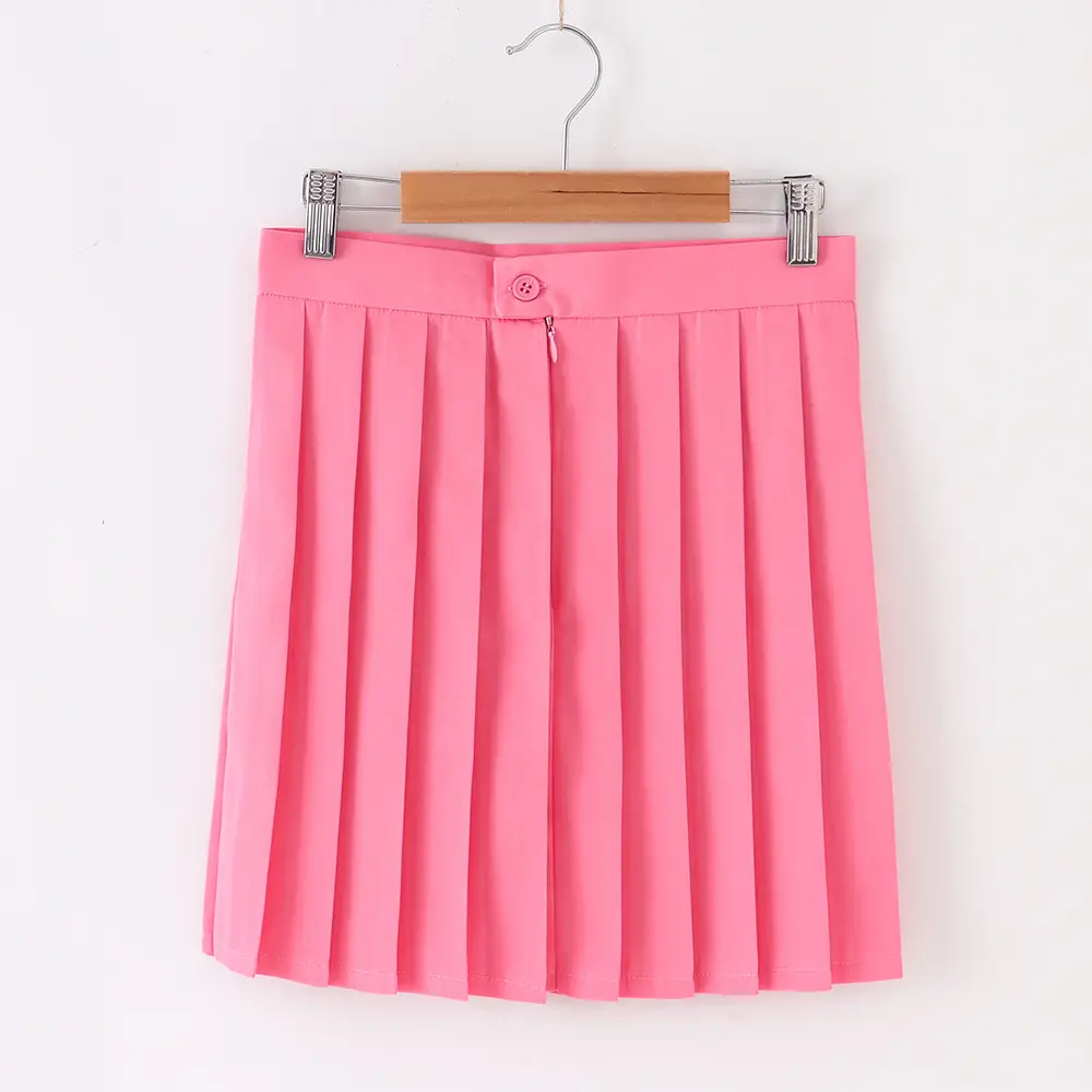 Spot Japanese Pleated Skirt Macaron Solid Color - Image 15