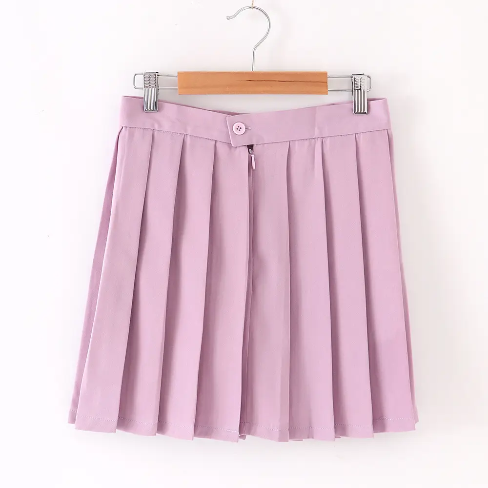 Spot Japanese Pleated Skirt Macaron Solid Color - Image 2