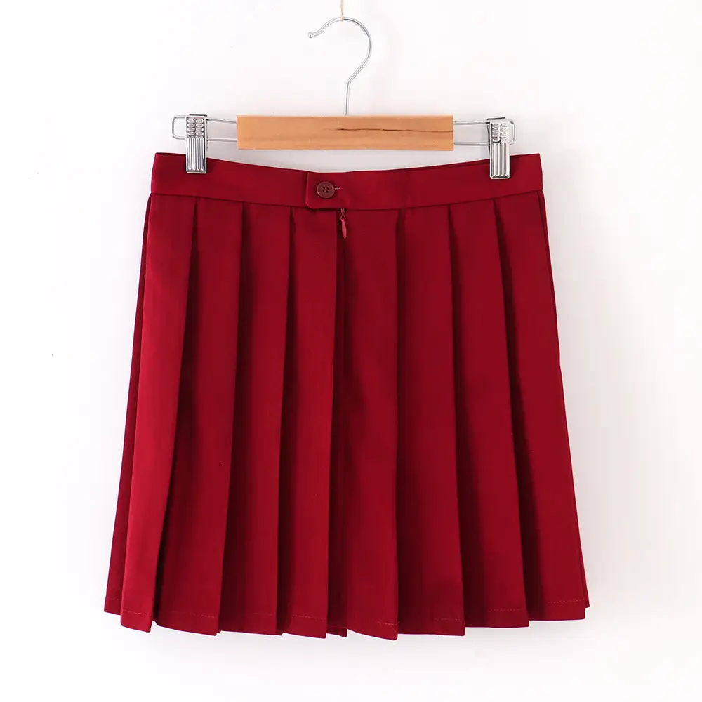 Spot Japanese Pleated Skirt Macaron Solid Color - Image 5