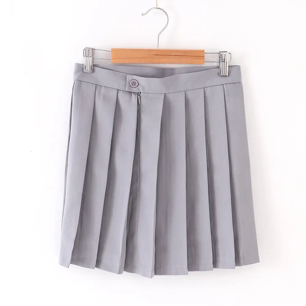 Spot Japanese Pleated Skirt Macaron Solid Color - Image 7