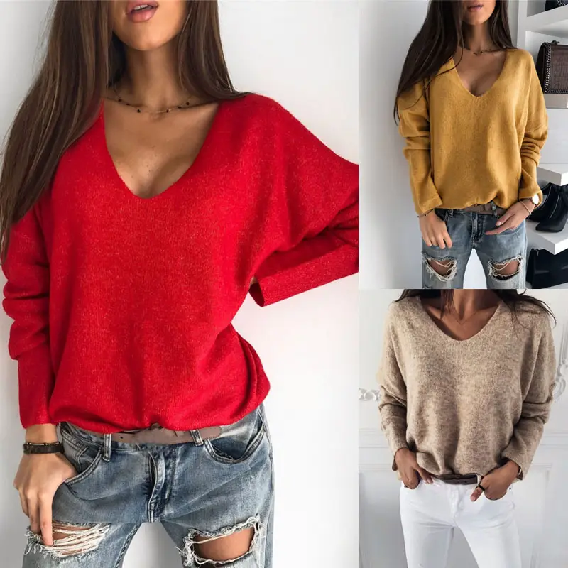 V-Neck Pullover Set Gold Cotton Casual Wear