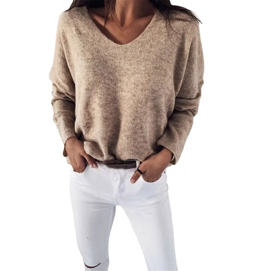 V-Neck Pullover Set Gold Cotton Casual Wear