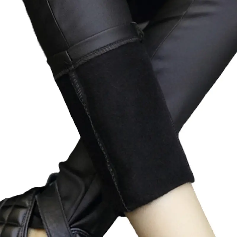 Women's Matte Black Fleece-Lined High Waist Leggings - Image 7